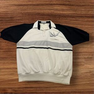 Vintage Alan Scott Men's Embroidered Polo‎ Shirt Multicolor Size M Nautical Sail